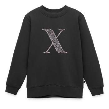 Mandala Monogram Initial in Dusky Pink - Letter X - Kids Premium Organic Sweatshirt - black - Front - AI Model Kid Female (0cm)