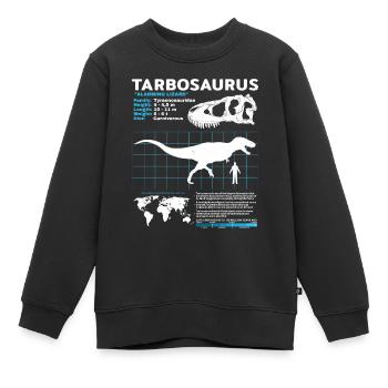 Tarbosaurus fact sheet - Kinder Premium Organic Sweatshirt - Schwarz - Vorne - AI Model Kid Female (0cm)