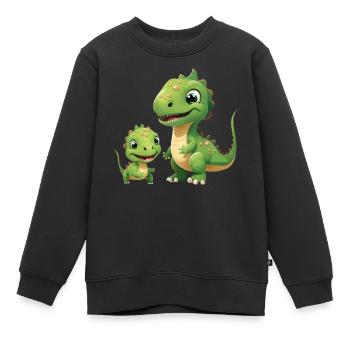 Dinosaur Baby Tyrannosaurus Two Dino T-Rex - Kids Premium Organic Sweatshirt - black - Front - AI Model Kid Female (0cm)