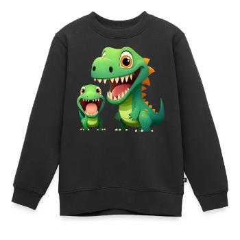 Dinosaur Baby Tyrannosaurus Two Dino T-Rex - Kids Premium Organic Sweatshirt - black - Front - AI Model Kid Female (0cm)