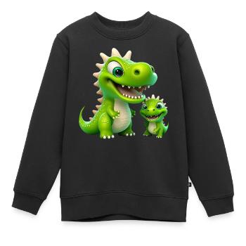 Dinosaur Baby Tyrannosaurus Two Dino T-Rex - Kids Premium Organic Sweatshirt - black - Front - AI Model Kid Female (0cm)