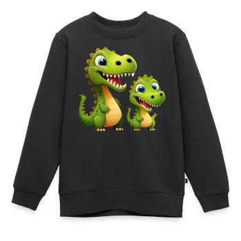 Dinosaur Baby Tyrannosaurus Two Dino T-Rex - Kids Premium Organic Sweatshirt - black - Front - AI Model Kid Female (0cm)