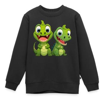 Dinosaur Baby Tyrannosaurus Two Dino T-Rex - Kids Premium Organic Sweatshirt - black - Front - AI Model Kid Female (0cm)