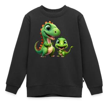 Dinosaur Baby Tyrannosaurus Two Dino T-Rex - Kids Premium Organic Sweatshirt - black - Front - AI Model Kid Female (0cm)