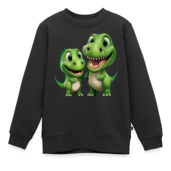Dinosaur Baby Tyrannosaurus Two Dino T-Rex - Kids Premium Organic Sweatshirt - black - Front - AI Model Kid Female (0cm)