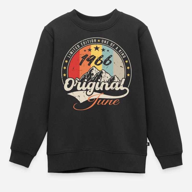 Juni 1966 Original 1966 Jahrestag 1966 Juni - Kinder Premium Organic Sweatshirt - Schwarz