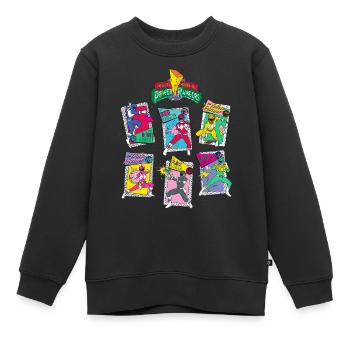 Power Rangers Retro Style Alle Rangers - Kinder Premium Organic Sweatshirt - Schwarz - Vorne - AI Model Kid Female (0cm)
