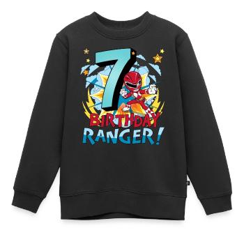 Power Rangers Geburtstags-Design 7 Jahre - Kinder Premium Organic Sweatshirt - Schwarz - Vorne - AI Model Kid Female (0cm)