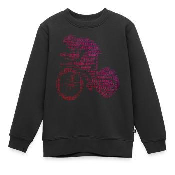 Road Cyclist Road Cycling Road Bike - Kids Premium Organic Sweatshirt - black - Front - AI Model Kid Female (0cm)