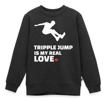 J’adore le triple saut - Sweat Premium enfant bio - noir - Devant - AI Model Kid Female (0cm)