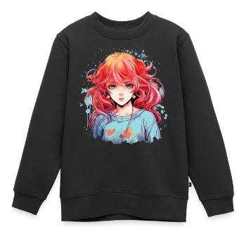 Pourquoi si beau :) - Sweat Premium enfant bio - noir - Devant - AI Model Kid Female (0cm)