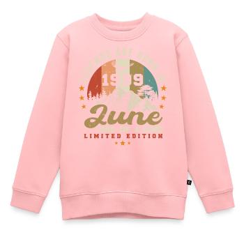 June 1999 Anniversary Juni 1999 Juni - Kids Premium Organic Sweatshirt - rose - Front - AI Model Kid Female (0cm)