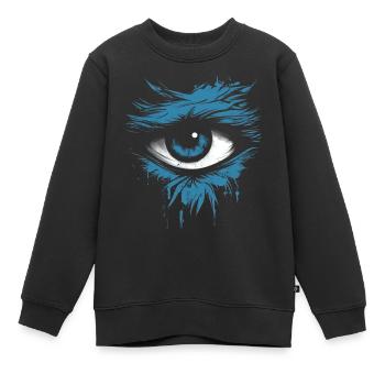 Das geheimnisvolle Auge. Ein Blick aus der Dunkelheit. - Kinder Premium Organic Sweatshirt - Schwarz - Vorne - AI Model Kid Female (0cm)