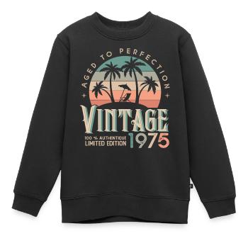 1975 Geburtstagsgeschenk Geboren 1975 - Kinder Premium Organic Sweatshirt - Schwarz - Vorne - AI Model Kid Female (0cm)
