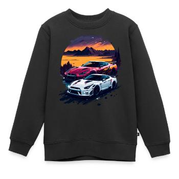 Klassischer Sportwagen - Kinder Premium Organic Sweatshirt - Schwarz - Vorne - AI Model Kid Female (0cm)