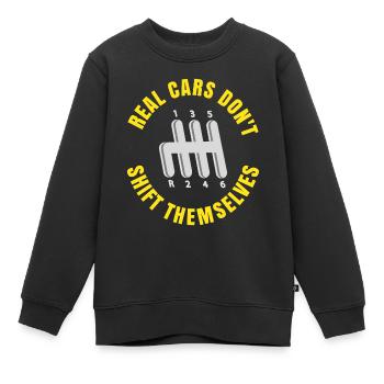 Les vraies voitures ne changent pas de vitesse par elles-mêmes - Sweat Premium enfant bio - noir - Devant - AI Model Kid Female (0cm)