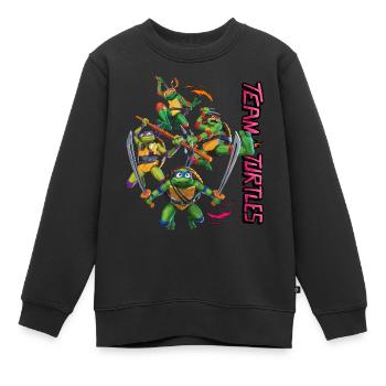 TMNT Mutant Mayhem Team Turtles - Sweat Premium enfant bio - noir - Devant - AI Model Kid Female (0cm)