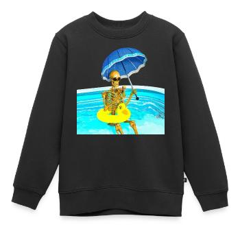 Sensenmann im Urlaub - Kinder Premium Organic Sweatshirt - Schwarz - Vorne - AI Model Kid Female (0cm)