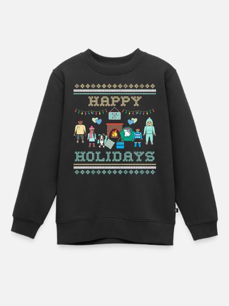 Playmobil Family Happy Holidays Ugly Christmas - Kids Premium Organic Sweatshirt - black