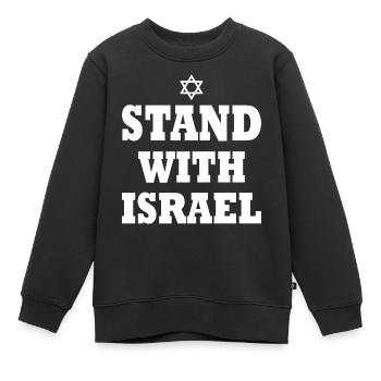 Stand with israel - Kinder Premium Organic Sweatshirt - Schwarz - Vorne - AI Model Kid Female (0cm)