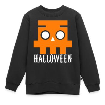 Halloween T-Shirts, Feiertags-Weihnachtshemd, Kürb - Kinder Premium Organic Sweatshirt - Schwarz - Vorne - AI Model Kid Female (0cm)