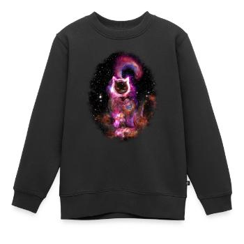 Das Schwarze Loch, bekannt als deine Katze - Kinder Premium Organic Sweatshirt - Schwarz - Vorne - AI Model Kid Female (0cm)