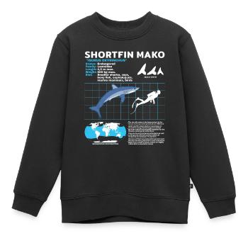 Fiche d’information sur Makohai - Sweat Premium enfant bio - noir - Devant - AI Model Kid Female (0cm)