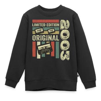 Millésime 2003 - citation d’anniversaire rétro 2003 - Sweat Premium enfant bio - noir - Devant - AI Model Kid Female (0cm)