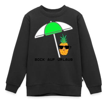 Coole Ananas mit Sonnenschirm und Sonnenbrille - Kinder Premium Organic Sweatshirt - Schwarz - Vorne - AI Model Kid Female (0cm)