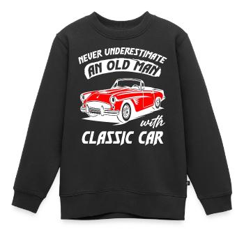 Never Underestimate An Old Man With Classic Car - Kinder Premium Organic Sweatshirt - Schwarz - Vorne - AI Model Kid Female (0cm)