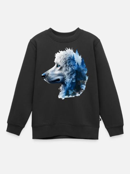 Pudel - Kinder Premium Organic Sweatshirt - Schwarz