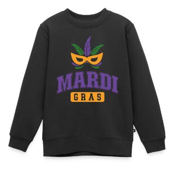 Mardi Gras - Sweat Premium enfant bio - noir - Devant - AI Model Kid Female (0cm)