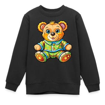 Teddy im Schlafanzug - Kinder Premium Organic Sweatshirt - Schwarz - Vorne - AI Model Kid Female (0cm)