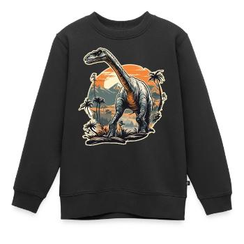 Dinosaurier / Tier / Urzeit / Reptil / Jungs - Kinder Premium Organic Sweatshirt - Schwarz - Vorne - AI Model Kid Female (0cm)