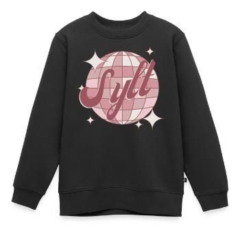 Sylt Urlaub Souvenirs Kleidung pink retro - Kinder Premium Organic Sweatshirt - Schwarz - Vorne - AI Model Kid Female (0cm)