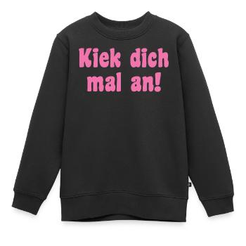 Modell Spruch Berliner - Kinder Premium Organic Sweatshirt - Schwarz - Vorne - AI Model Kid Female (0cm)