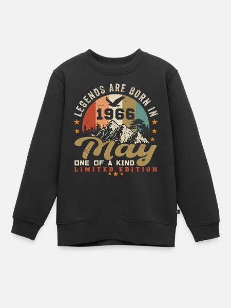 Mai 1966 Geburtstagsgeschenk Mai 1966 - 1966 Mai - Sweatshirt Premium barn ekologisk - svart