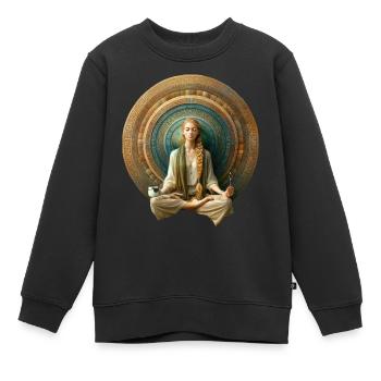 Zen-Harmonie-Mandala - Kinder Premium Organic Sweatshirt - Schwarz - Vorne - AI Model Kid Female (0cm)