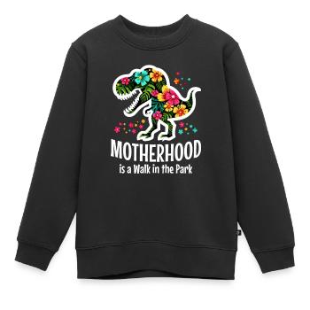Muttersein ist ein Spaziergang im Park - Kinder Premium Organic Sweatshirt - Schwarz - Vorne - AI Model Kid Female (0cm)