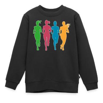Joggerinnen in Action - Kinder Premium Organic Sweatshirt - Schwarz - Vorne - AI Model Kid Female (0cm)
