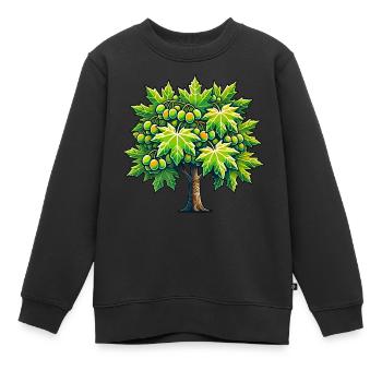 Feuille d’érable Érable Canadien Canada Nature - Sweat Premium enfant bio - noir - Devant - AI Model Kid Female (0cm)