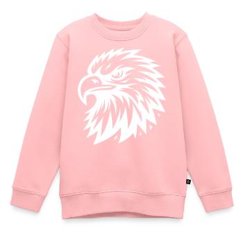 Weißer Adlerkopf - Design für Adlerfans - Adler - Kinder Premium Organic Sweatshirt - Rosa - Vorne - AI Model Kid Female (0cm)