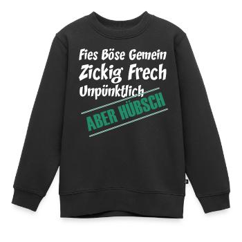 Frech - Kinder Premium Organic Sweatshirt - Schwarz - Vorne - AI Model Kid Female (0cm)