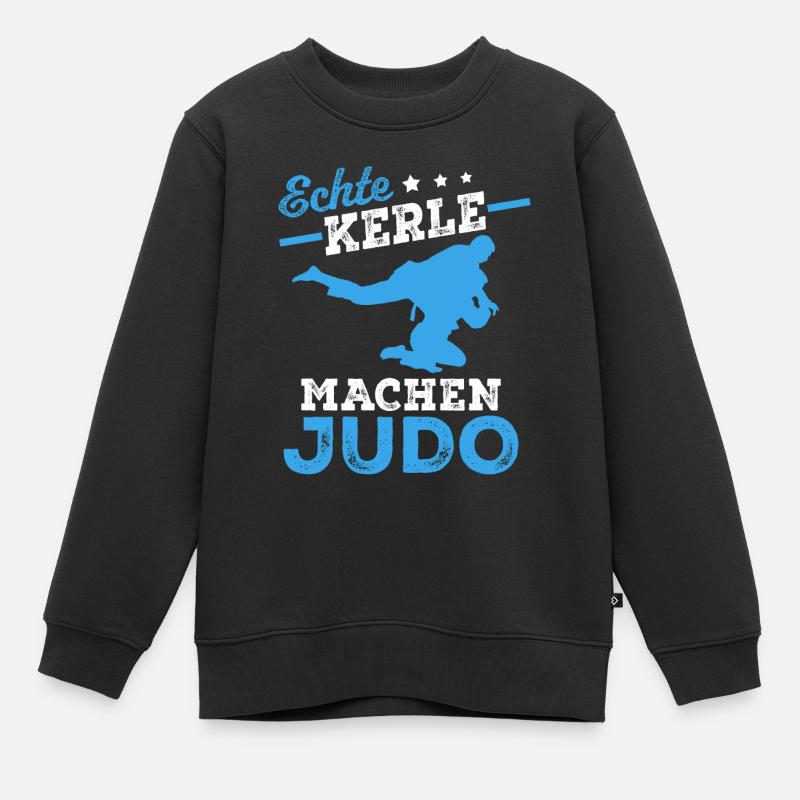 Echte Kerle machen Judo - Kinder Premium Organic Sweatshirt - Schwarz