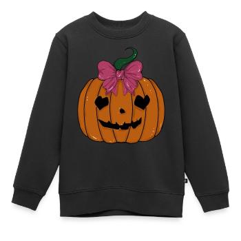 Halloweenkürbis - Kinder Premium Organic Sweatshirt - Schwarz - Vorne - AI Model Kid Female (0cm)