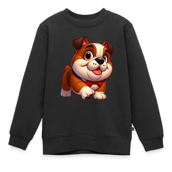 Englische Bulldogge - Kinder Premium Organic Sweatshirt - Schwarz - Vorne - AI Model Kid Female (0cm)