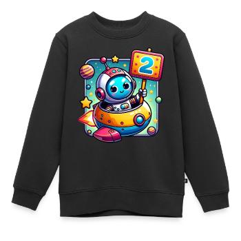 Ich bin 2 Jahre zweiter Geburtstag - Kinder Premium Organic Sweatshirt - Schwarz - Vorne - AI Model Kid Female (0cm)