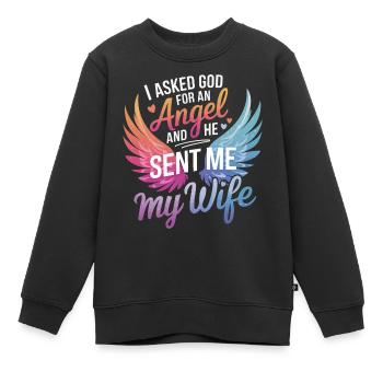 Frau Ehefrau Partnerin Familie Verheiratet - Kinder Premium Organic Sweatshirt - Schwarz - Vorne - AI Model Kid Female (0cm)
