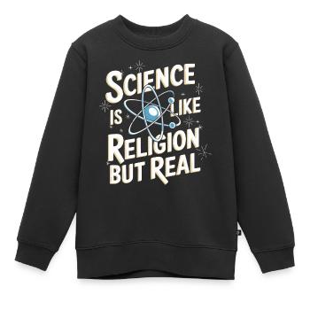 Athéisme, athée, anti-religion, agnostique - Sweat Premium enfant bio - noir - Devant - AI Model Kid Female (0cm)