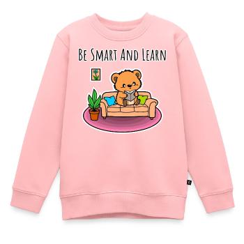 Clever Cute Teddy - Soyez intelligent et apprenez ! - Sweat Premium enfant bio - rose - Devant - AI Model Kid Female (0cm)